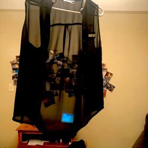 Sheer black blouse